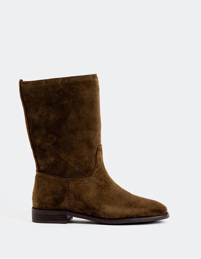 Nolene Khaki Suede