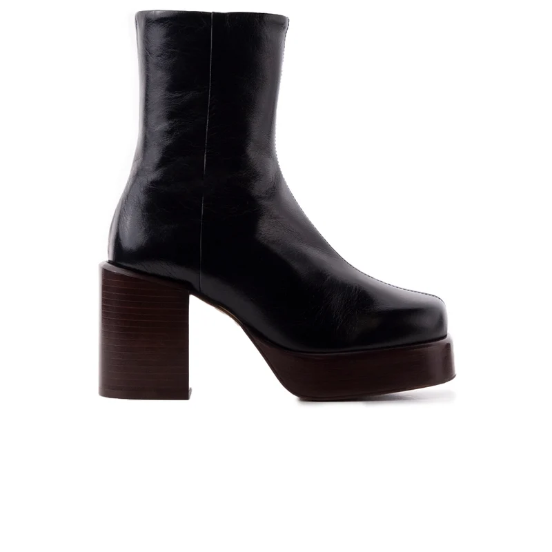 Palencia Black Leather/Brown Sole