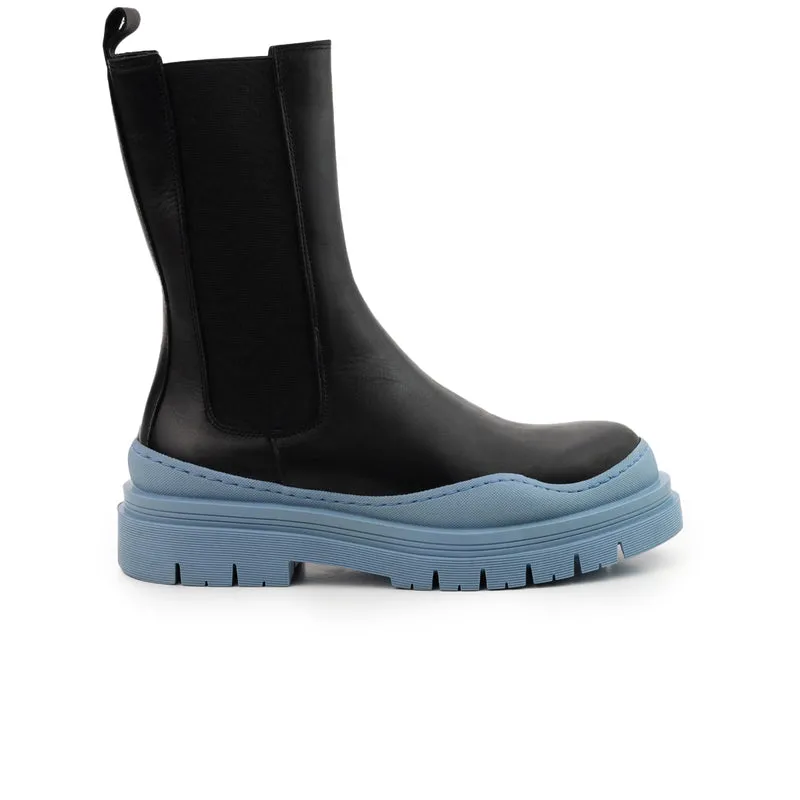 Nagano Black Leather/Blue Sole