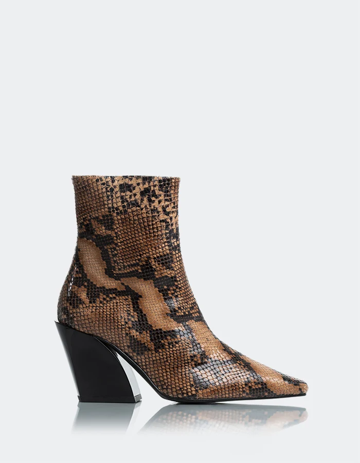 Melibella Tan Snake Boots