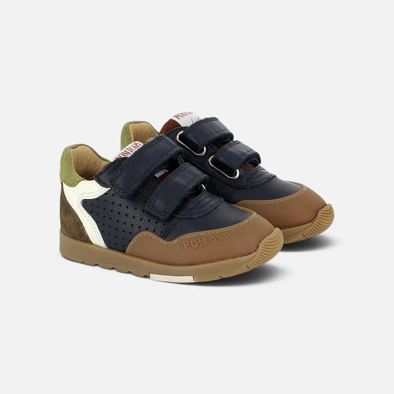 POUSS BUMP PERFO - NAPPA-VELOURS - MARINE-MULTI