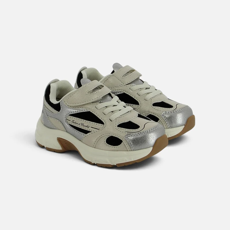 TC SNEAK JOG - LAMINATO-MESH - BLACK-BEIGE