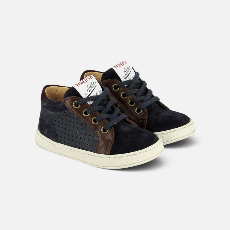 MOUSSE LACE PERFO - VELOURS-ALCE - NAVY-BROWN