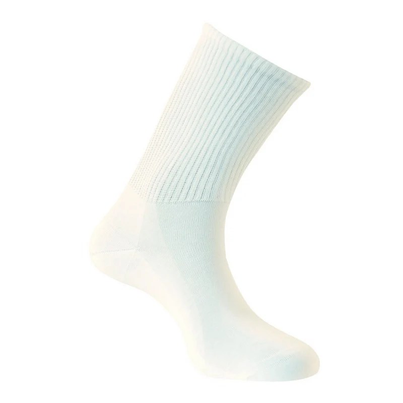 Chaussettes Mixte pour diabétiques ou pieds forts Blanc