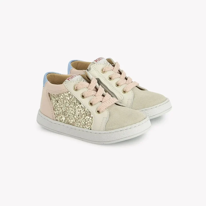 MOUSSE ZIP TOP - VELOURS-GLITTER - CREMA-OR