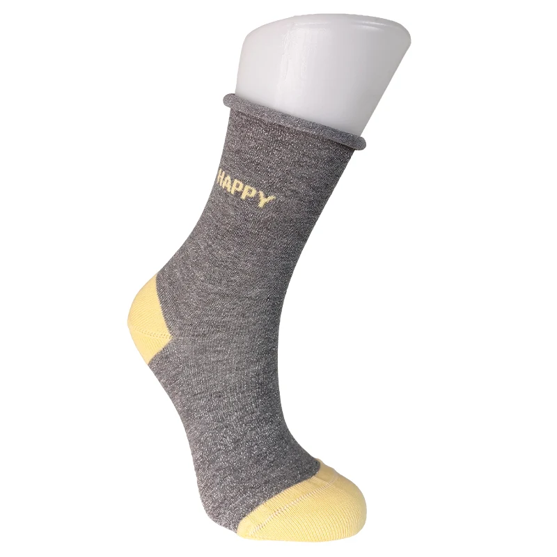 Chaussettes Mixte Signature Gris métallisé "Happy"