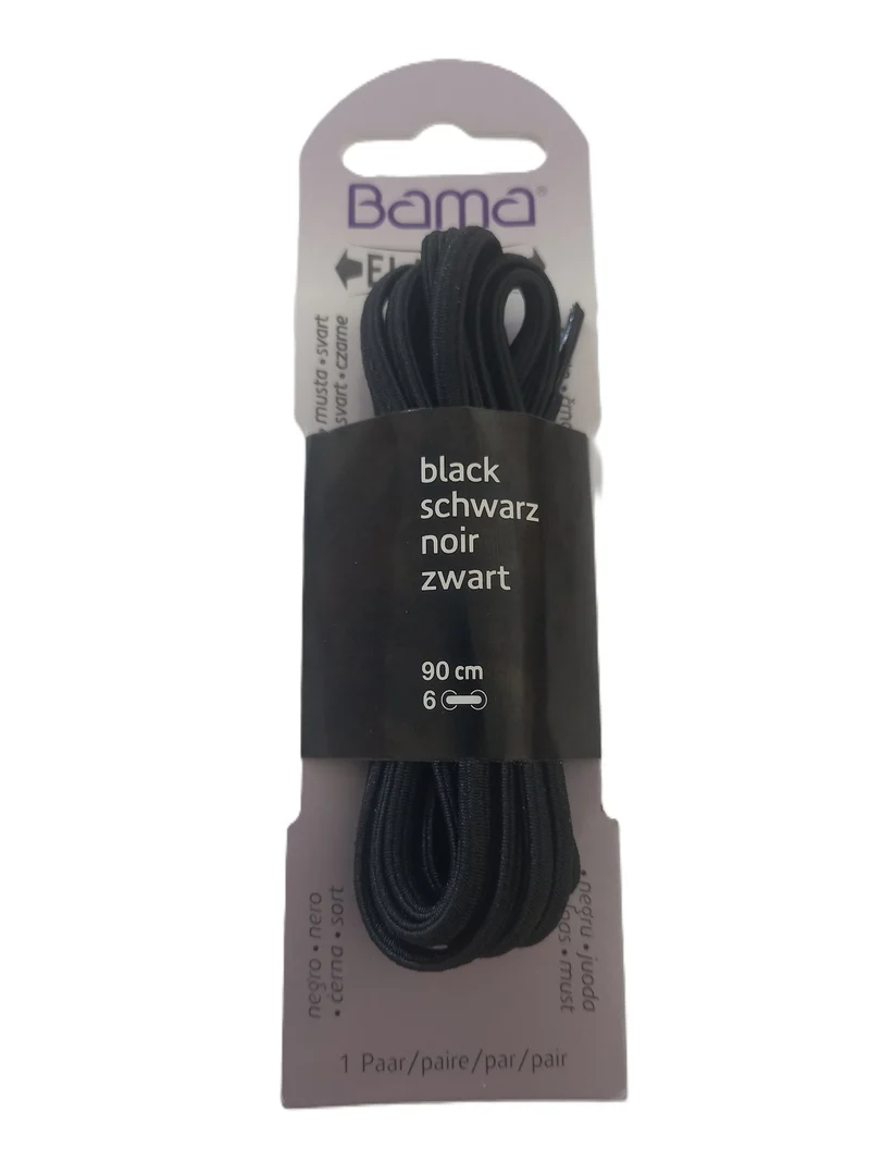 Lacets élastiques plats Noir 90 cm