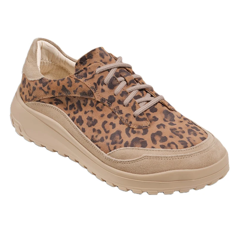 Chaussure à lacets Femme Quinn Leopard-Cognac