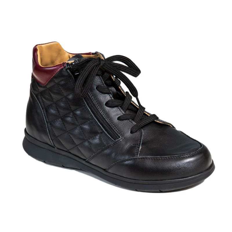Bottine Femme Bertille Noir-Bordeaux