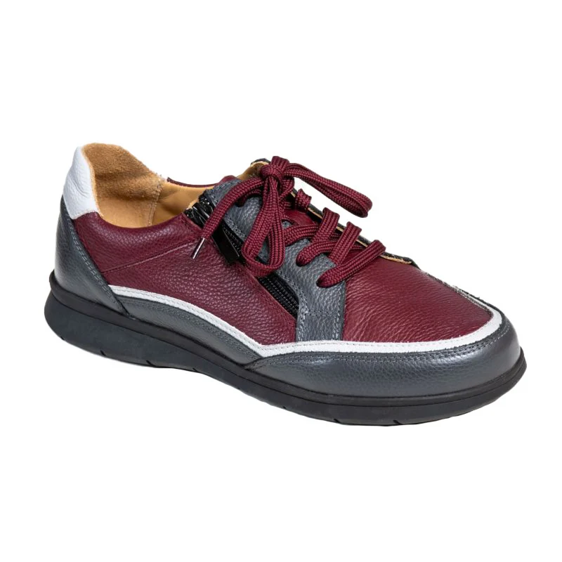 Basket Femme Marie Noir-Bordeaux-Gris
