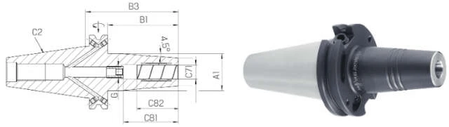 Mandrin de serrage hydrodynamique SCHUNK, DIN 69871 TENDO, court, mince
