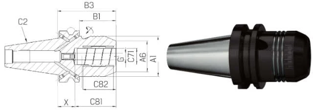 Mandrin de serrage hydrodynamique SCHUNK, JIS B 6339 TENDO E compact, court, lourd