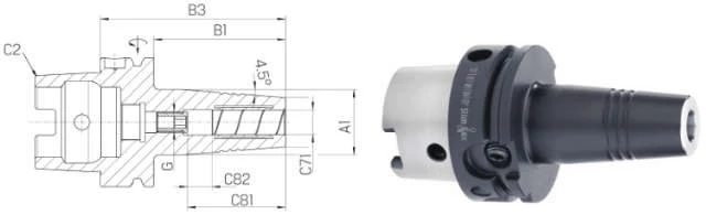 Mandrin de serrage hydrodynamique SCHUNK, DIN 69893 A TENDO étroit G2,5 25.000 1/min