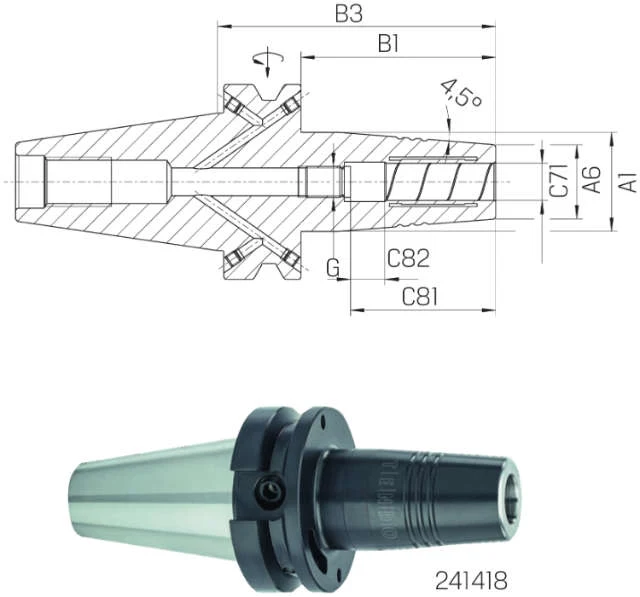 Mandrin de serrage hydro-expansible SCHUNK, TENDO Slim 4ax, court