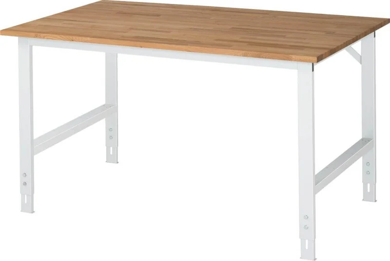 Table de travail RAU, Tom - Plateau en hêtre B1500xP1000xH760-1080mm Plateau en hêtre massif