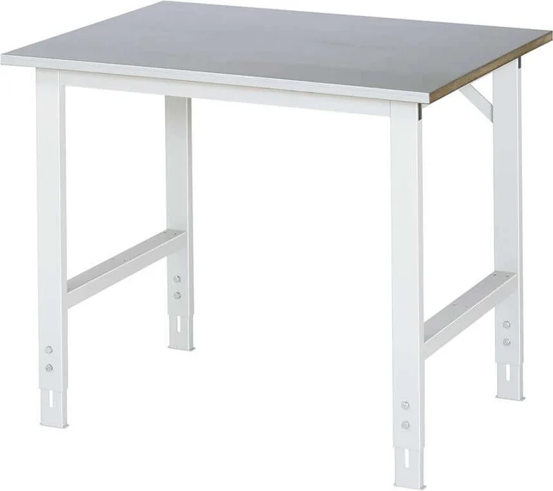 Table de travail RAU, Tom - Plateau en tôle d'acier B1000xT800xH760-1080mm Plateau en tôle d'acier