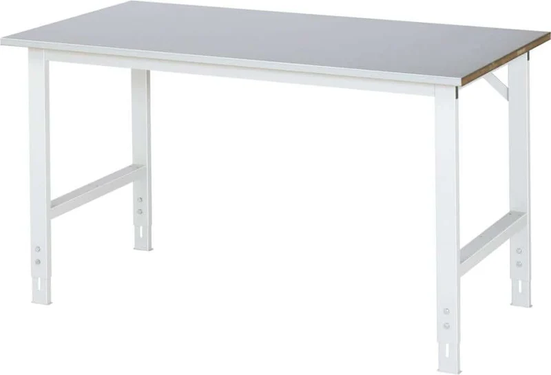 Table de travail RAU, Tom - Plateau en tôle d'acier B1500xT800xH760-1080mm Plateau en tôle d'acier