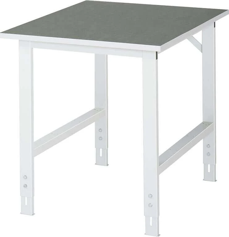 Table de travail RAU, Tom - Plateau en linoléum B750xT1000xH76 0-1080mm