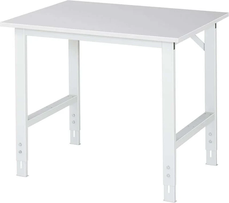 Table de travail RAU, Tom - Plateau en mélamine EGB B1000xP800x H760-1080mm Plateau en mélamine EGB