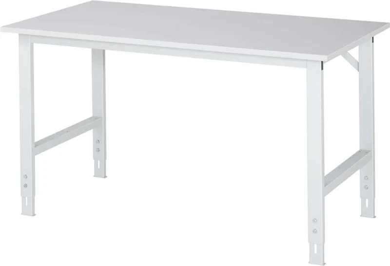 Table de travail RAU, Tom - Plateau en mélamine EGB B1500xP800x H760-1080mm Plateau en mélamine EGB
