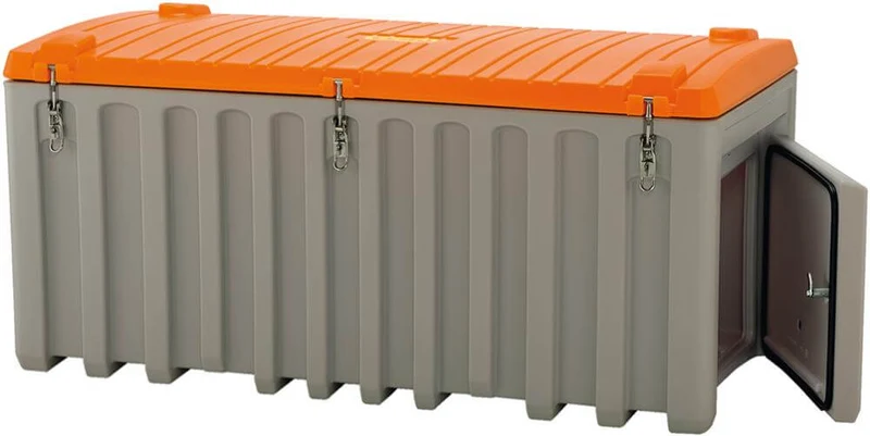 Caisse à outils CEMO, CEMbox 750 l L1700xP840xH800 mm gris/orange avec porte latérale