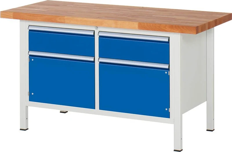 Établi RAU, L1500xP700 avec 2 tiroirs 180/2 FT 360, gris