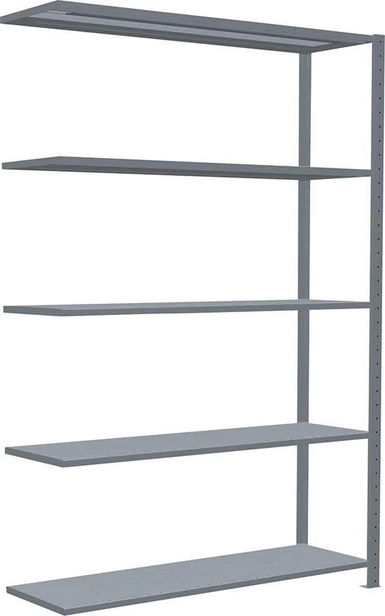 Rayonnage à emboîtement SCHULTE LAGERTECHNIK, L1300xP400xH2000 mm extension 5 tablettes galvanisées charge par niveau 150kg