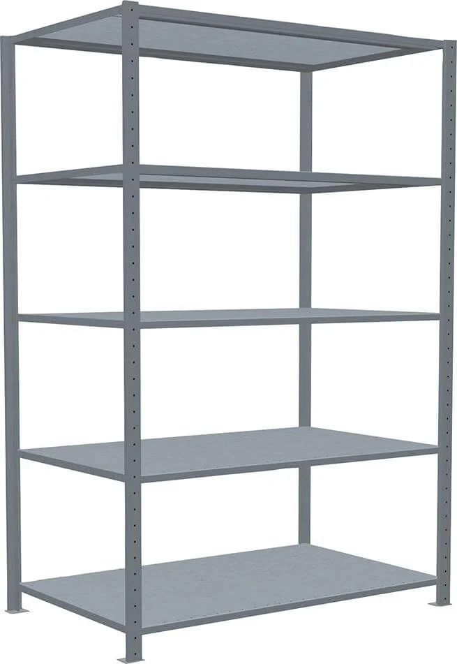 Étagère à emboîtement SCHULTE LAGERTECHNIK, B1300xP800xH2000 mm champ de base 5 tablettes vzk charge par niveau 150kg