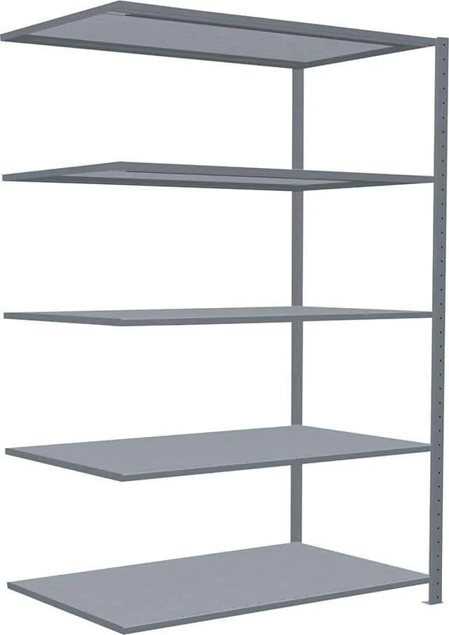 Rayonnage à emboîtement SCHULTE LAGERTECHNIK, L1300xP800xH2000 mm extension 5 tablettes galvanisées charge par niveau 150kg