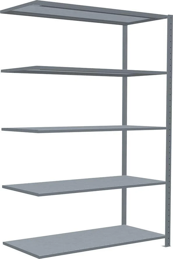 Rayonnage à emboîtement SCHULTE LAGERTECHNIK, L1300xP600xH2000 mm extension 5 tablettes galvanisées charge par niveau 250kg