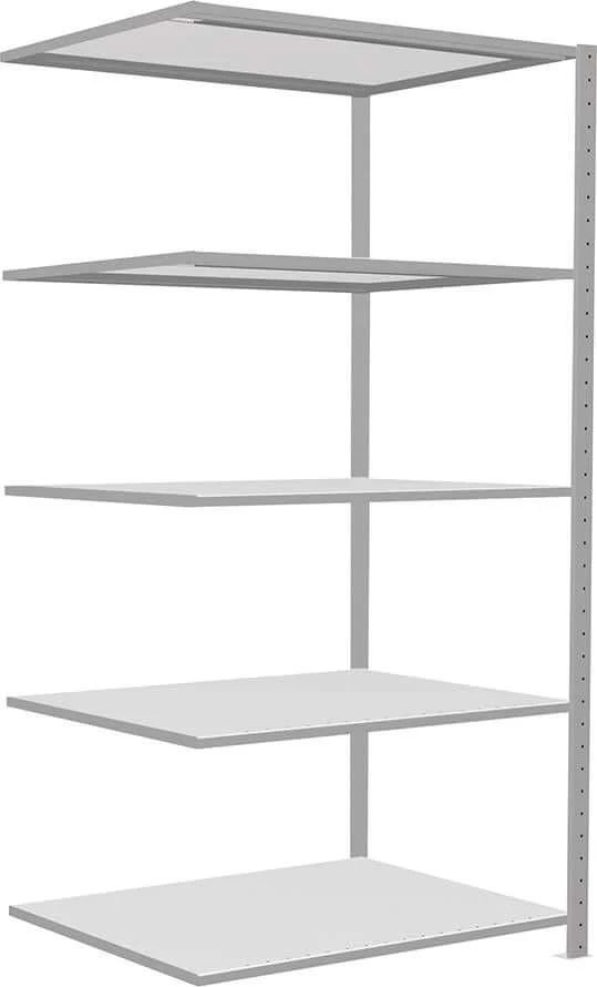 Rayonnage à emboîtement SCHULTE LAGERTECHNIK, L1000xP800xH2000 mm extension 5 tablettes galvanisées charge par niveau 150kg