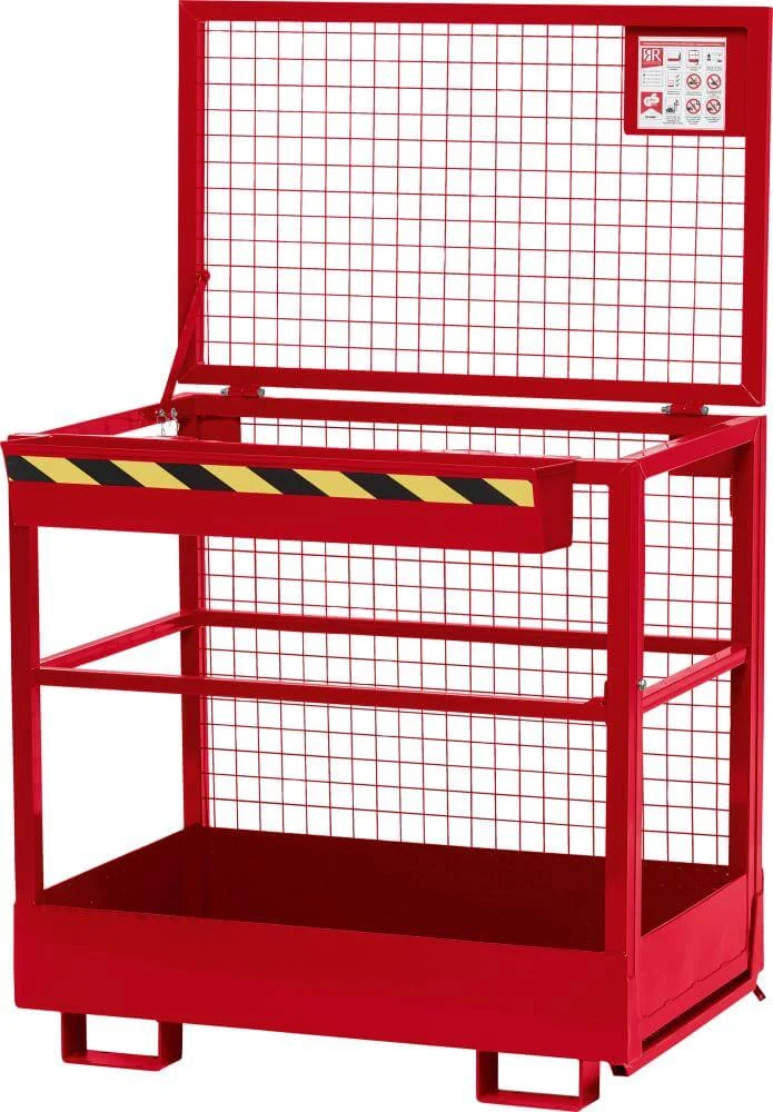 Panier de travail NEUTRE, type RAK 1200x800x1900 mm, capacité de charge 300 kg, RAL 3000 rouge feu