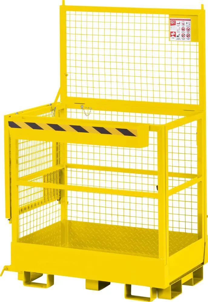Panier de travail NEUTRE, type RAK-Duo 1200x800x1950 mm capacité de charge 300 kg RAL 1023 jaune signalisation