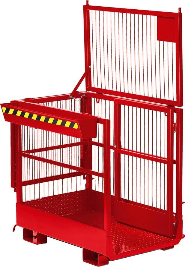 Panier de travail NEUTRE, type RAK-Duo 1200x800x1950 mm capacité de charge 300 kg RAL 3000 rouge feu