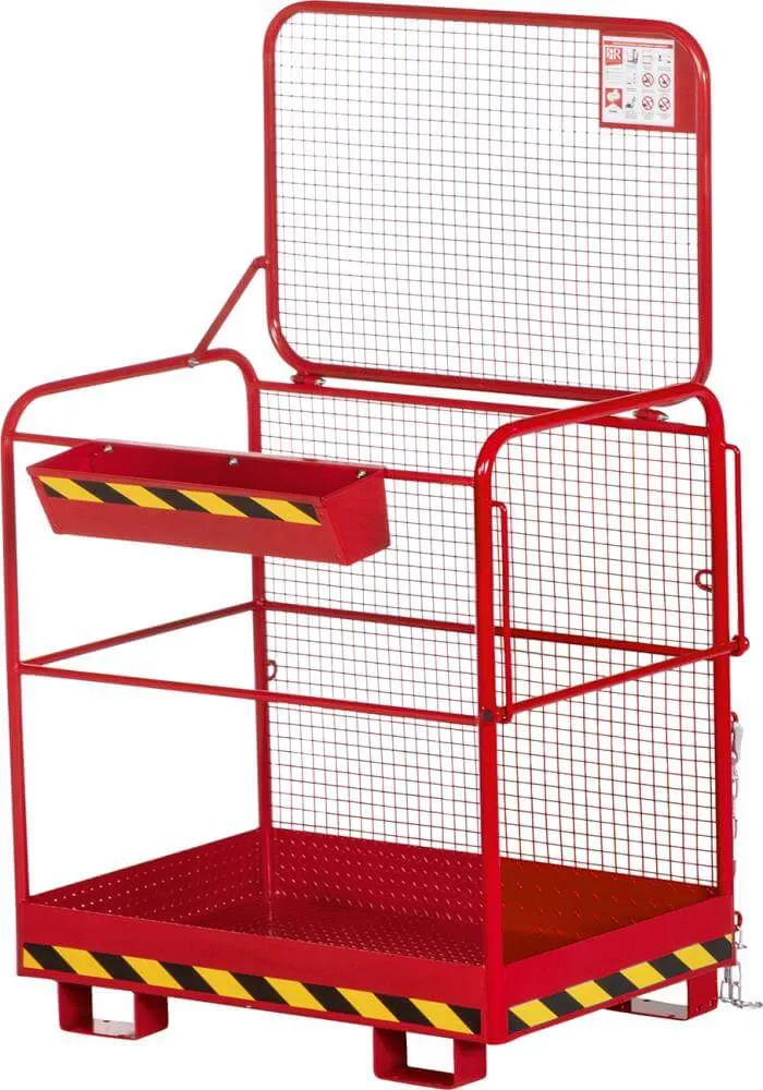 Panier de travail NEUTRE, type RAK-Eco 1200x800x1900 mm capacité de charge 300 kg RAL 3000 rouge feu