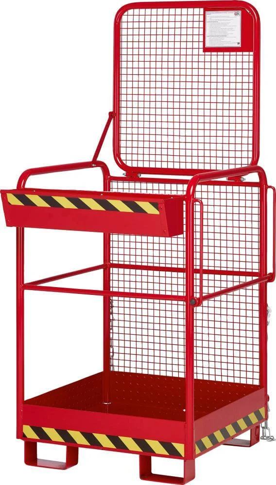 Panier de travail NEUTRE, type RAK-One 800x800x1900 mm capacité de charge 240 kg RAL 3000 rouge feu