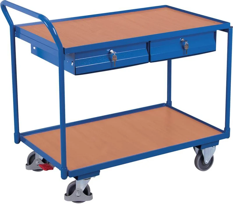 Chariot de table VARIOFIT, 250 kg 985x590 mm 2 étagères/tiroirs VarioFit