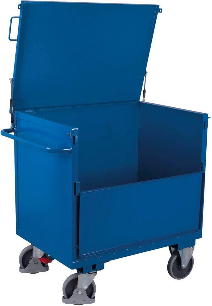 Chariot à caisse en tôle VARIOFIT, 500 kg 990x690 mm avec couvercle VarioFit