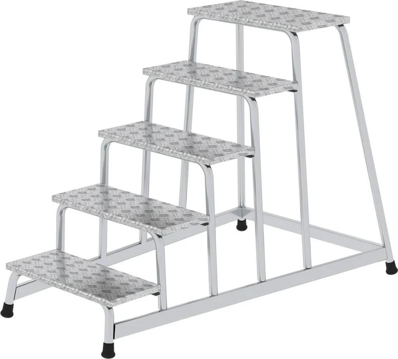 Podium de travail en aluminium MUNK, 5 marches fixes hauteur du podium 1,00 m hauteur de travail jusqu'à 3,00 m