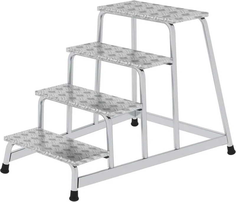Podium de travail en aluminium MUNK, 4 marches fixes hauteur du podium 0,80 m hauteur de travail jusqu'à 2,80 m