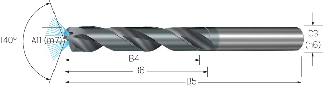 Foret haute performance VHM SANDVIK, CoroDrill® Dura