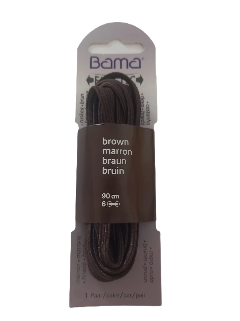 Lacets élastiques plats Marron 90 cm