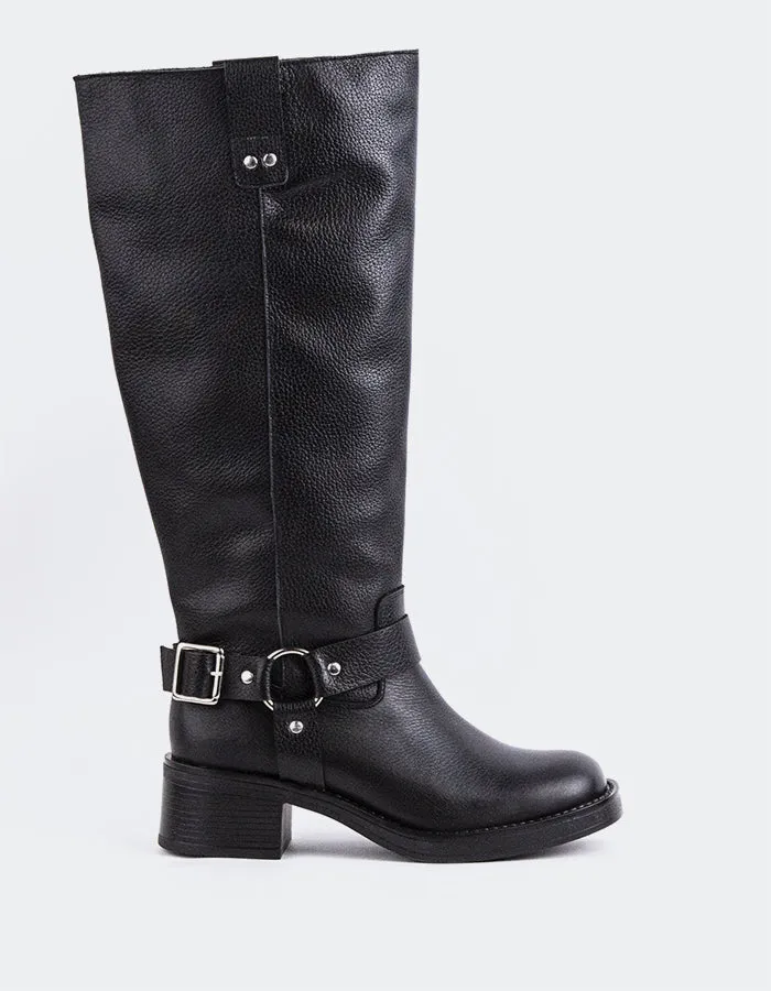 Biamary Black Leather