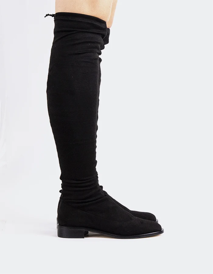 Elowen Black Suede Stretch