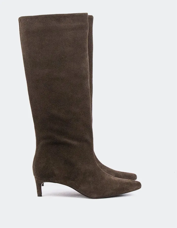 Raissa Dark Brown Suede