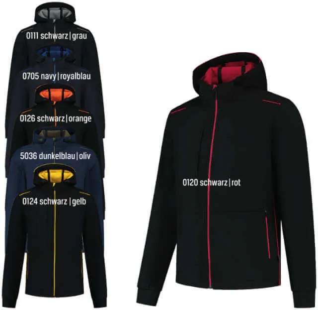 Veste softshell TRICORP, modèle Accent, avec capuche, noir/jaune