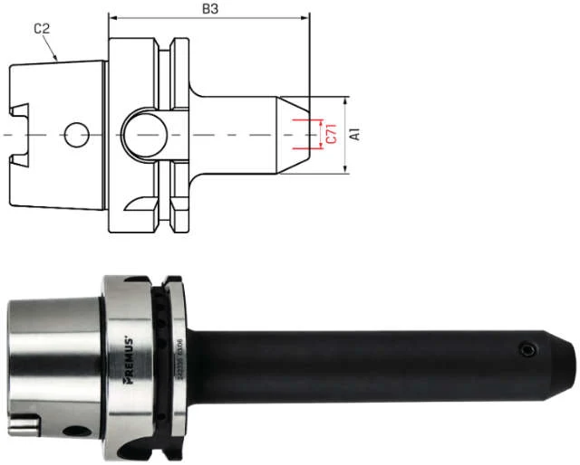Mandrin Weldon PREMUS, extra long, G2,5 à 25.000 1 tr/min