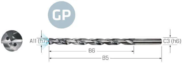 Foret haute performance VHM PREMUS GP, GP, 12 × A11, TiAlN, HA