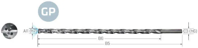 Foret haute performance VHM PREMUS GP, GP, 25 × A11, TiAlN, HA