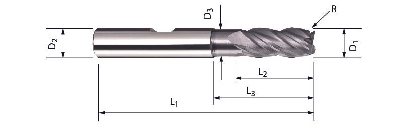 SBF8324, Fraise de précision en carbure monobloc, Ø 12 mm, Type SBF83240120